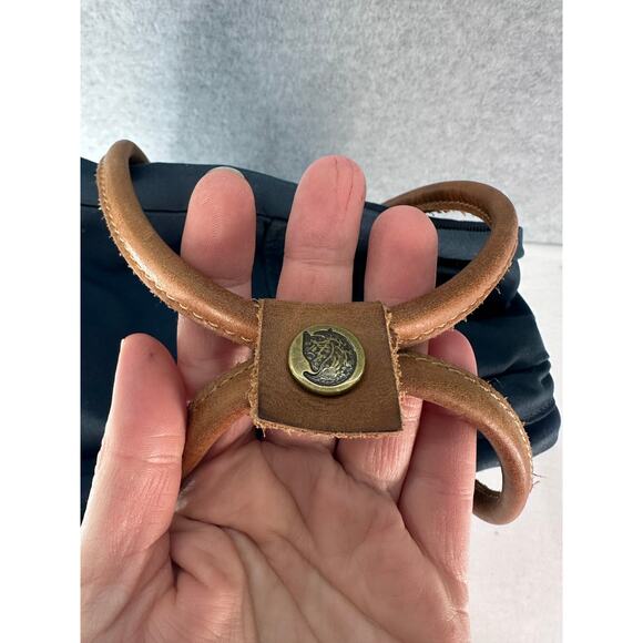 Fjallraven Kanken Navy Canvas and Leather Backpack G1000 Laptop 15 Front Pocket - Picture 8 of 11